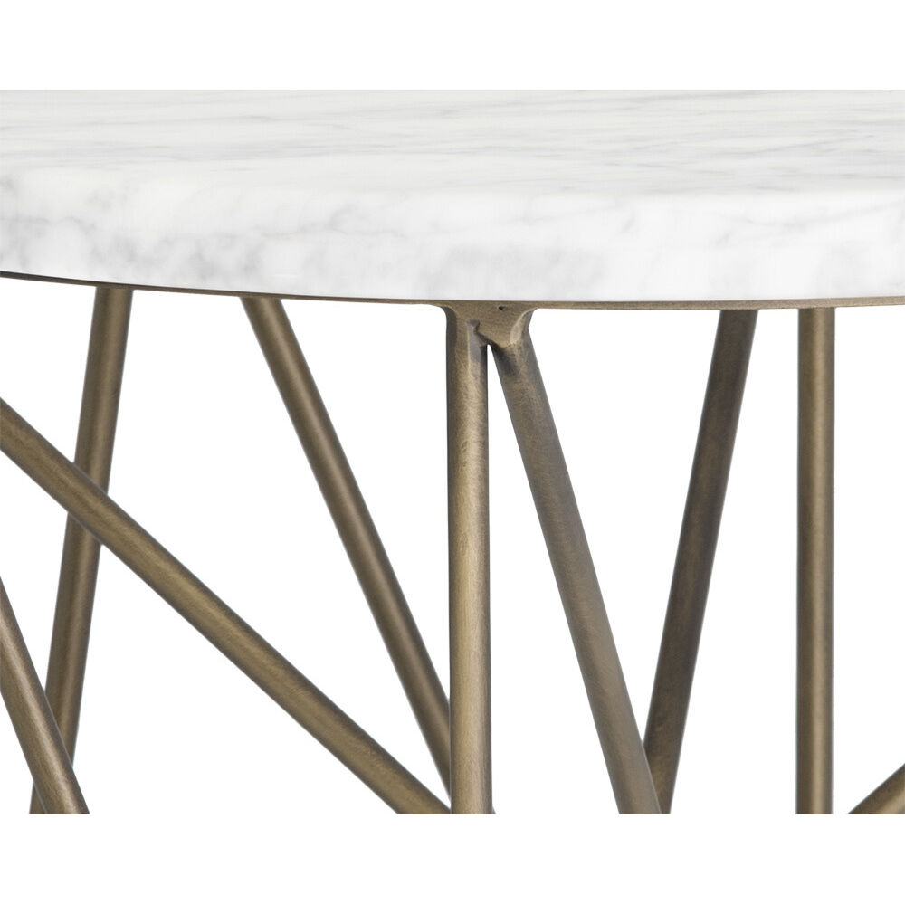 Skyy 23.5 X 19.5 inch White / Antique Brass Side Table